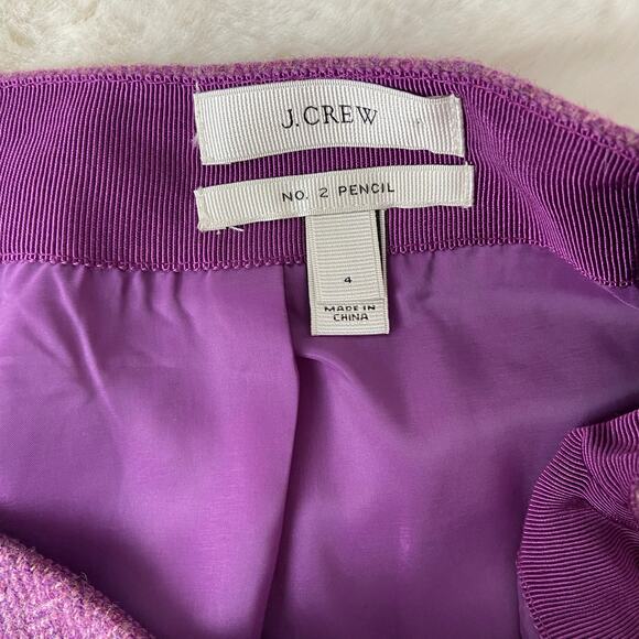 J. Crew Wool Purple No. 2 Pencil Skirt Size 4 - Picture 3 of 5
